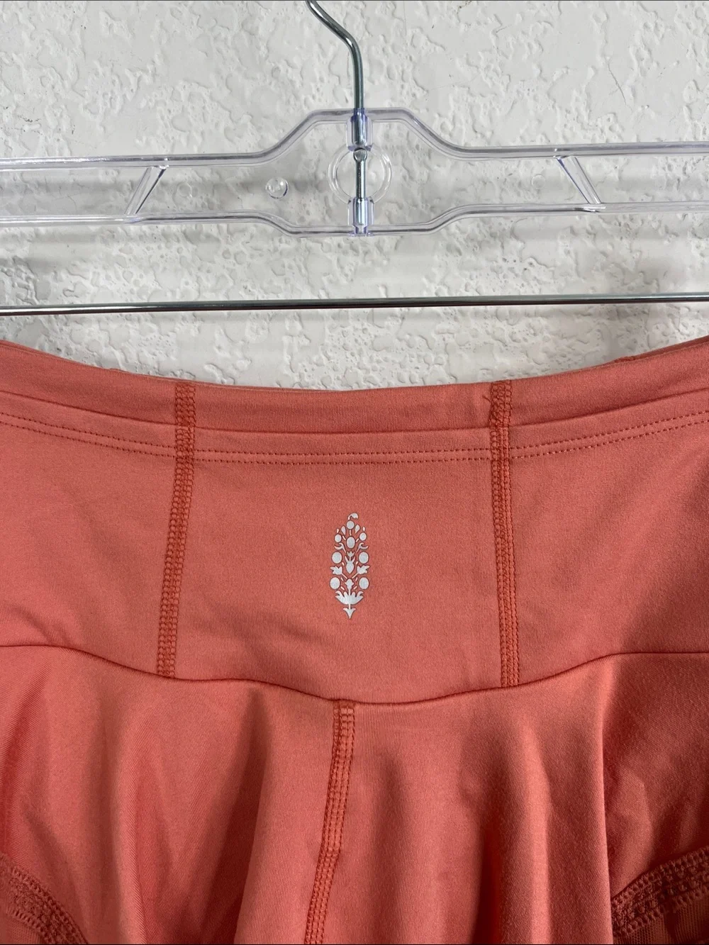 Free People FP Movement Pleats And Thank You Skort Peach Melon Ruffle Skirt